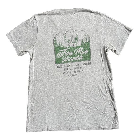 BARSTOOL SPORTS / FORE PLAY GRAY SHORT SLEEVE GRAPHIC T-SHIRT SIZE MEDIUM - Picture 2 of 7